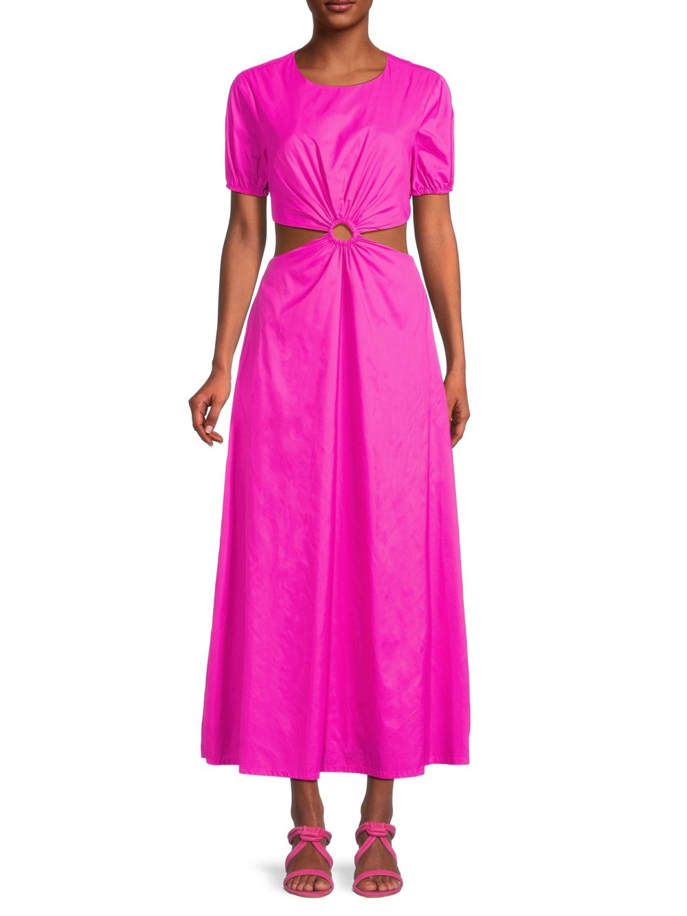 STAUD Fuchsia Cutout Dress